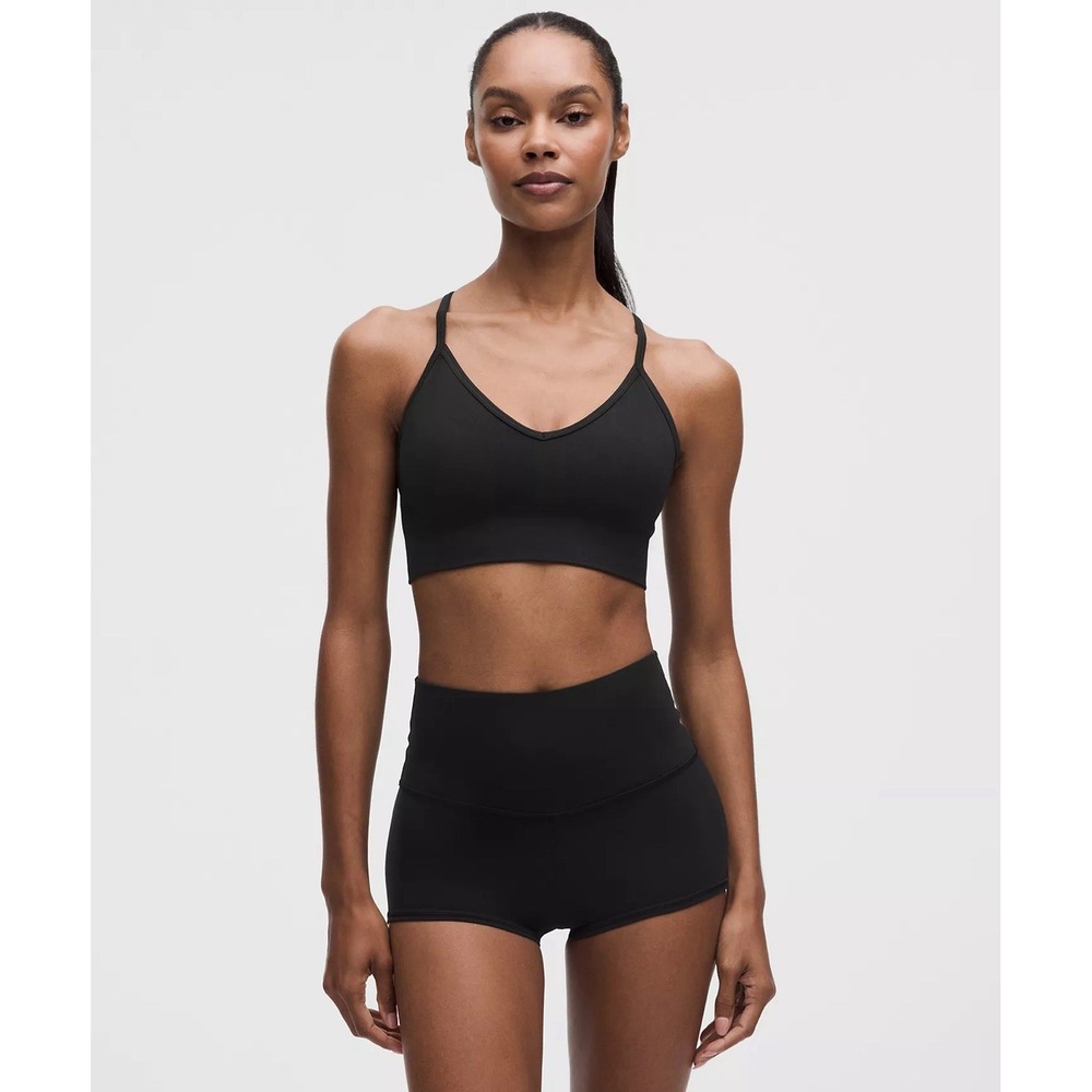 NWT lululemon Get Low Crossback Triangle Tank Black Sports Bra Size XXS